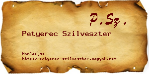 Petyerec Szilveszter névjegykártya